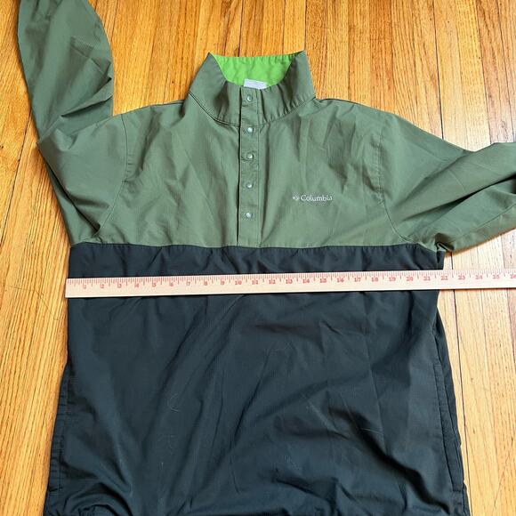 Columbia Jacket Mens Medium Quarter Snap Lightweight Gren Coat - Picture 7 of 8